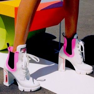 Prada combat boots white platform rare 37.5